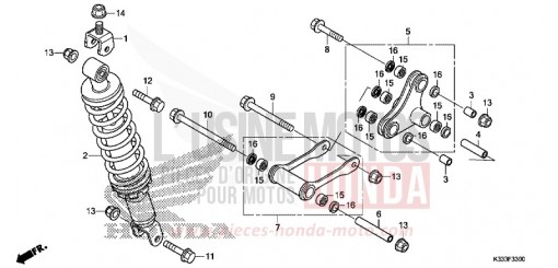 KISSEN, HINTEN CBR250RF de 2015